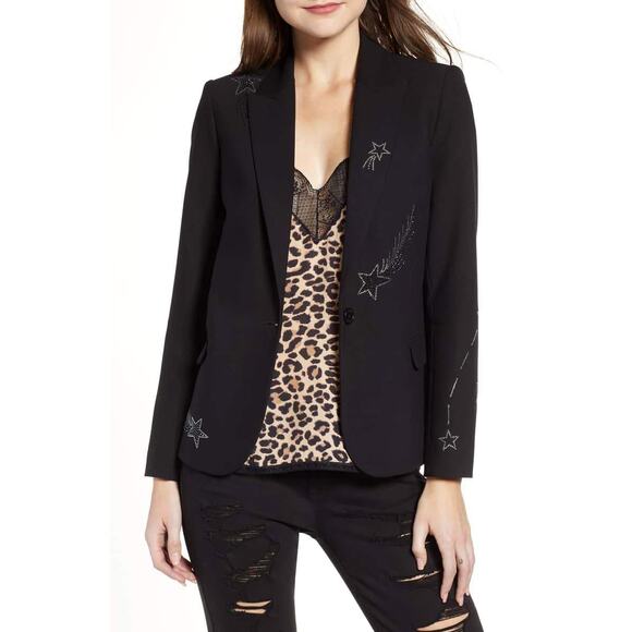 Zadig & Voltaire Women's Victor Strass Viva Shooting Stars Virgin Wool Blazer 36 - Picture 1 of 16